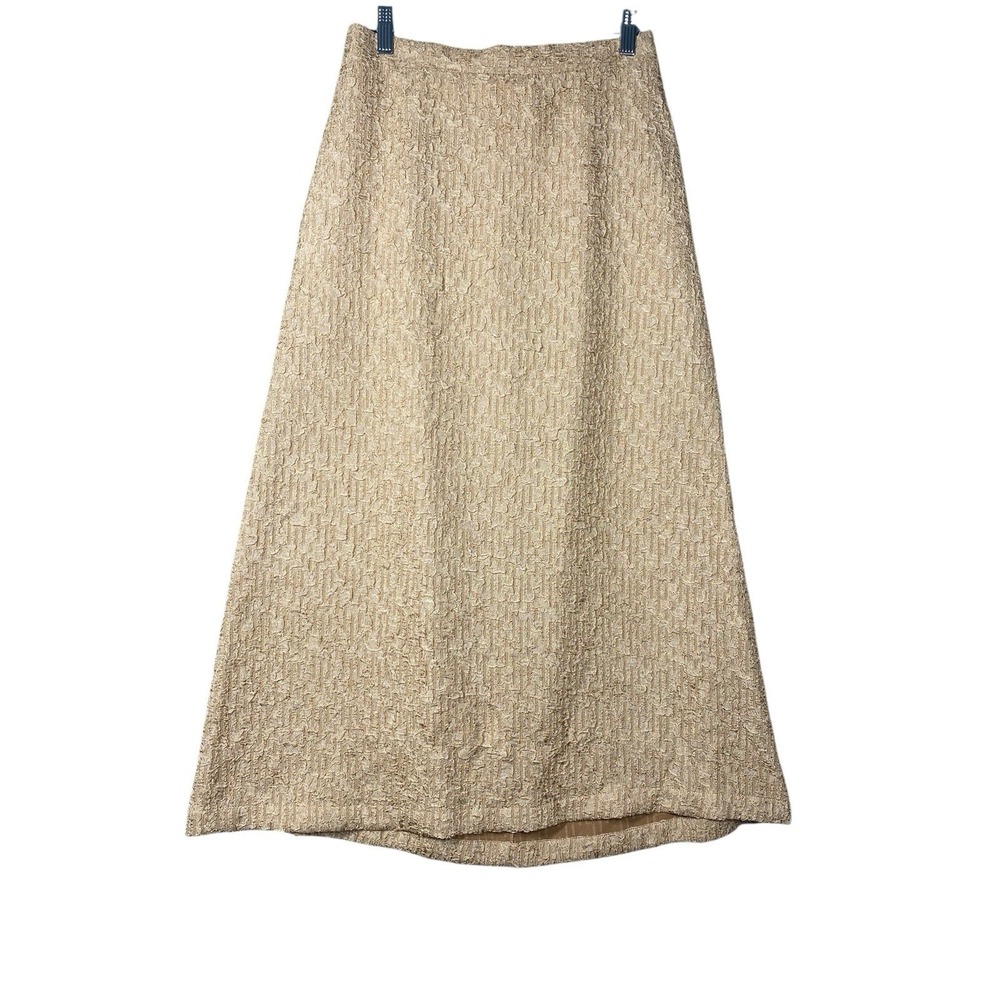 MELLODAY Textured A-line Midi‎ Skirt In Brown Pull On Women's Size Small
